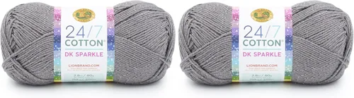 Miniatura 37 de Lion Brand Yarn Estampados DK de algodón 24/7, hilo para tejer, ganchillo y manualidades, azul, paquete de 1 Cotton Yarn for Knitting, Crochet