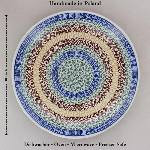 Miniatura 4 de Cerámica pulida de rosa azul – Plato de cena Athena marrón – 10.5 pulgadas de diámetro – Ideal para comidas diarias, comidas informales o como