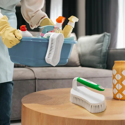 Miniatura 6 de Amazer - Cepillo de limpieza con agarre cómodo para ducha, cerdas rígidas con mango, cepillo limpiador resistente para tina, fregadero, alfombra