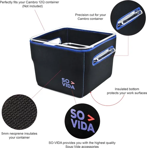 Miniatura 2 de SO-VIDA Sous Vide - Funda para contenedor compatible con Cambro de 12 cuartos de galón, protege tus superficies de trabajo y te ahorra electricidad