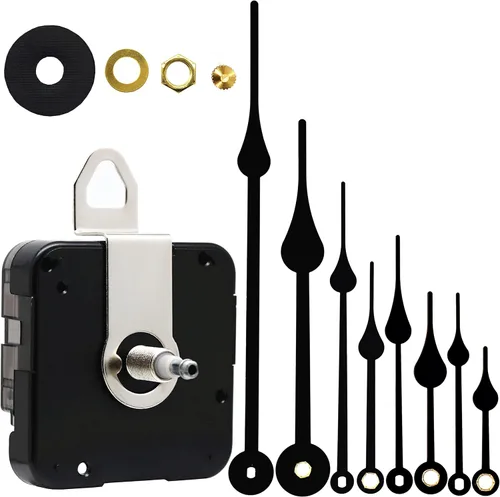 Miniatura 9 de Repuesto de reloj de cuarzo de pared para manualidades, incluye las agujas, 12888, con pilas, piezas de repuesto Negro