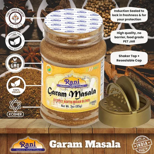 Miniatura 6 de Rani Garam Masala Mezcla india de 11 especias, tarro de PET de 3 onzas (85g) ~ Todo natural, sin sal Vegano Sin colores Sin gluten Sin OGM