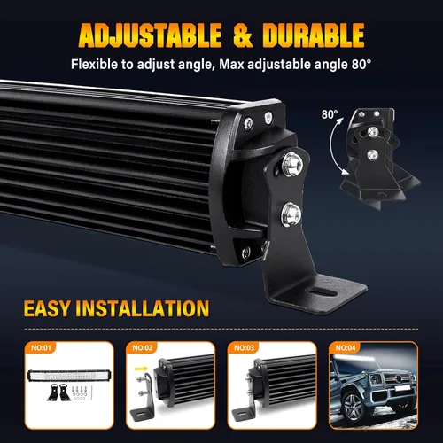 Miniatura 4 de AUXTINGS 42 inch Curved LED Light Bar with Remote Controller Wiring Harness,540W Triple Row Spot Flood Beam,Strobe Flash Work Light Driving