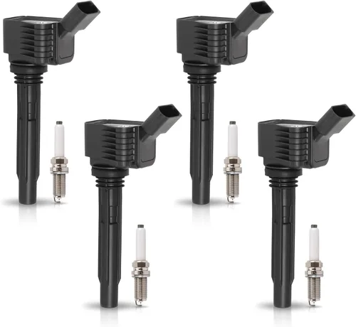 Juego de 4 Bobinas de Encendido y Bujías Compatibles con 1.8 2014 2015 2016 2017 2018 2019 2020 VW Volkswagen Audi Passat Jetta Tiguan Beetle GTI