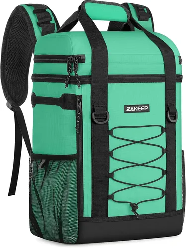 ZAKEEP Mochila enfriadora, 36 latas, multifuncional, a prueba de fugas, con asa superior acolchada, bolsillo de malla para acampar y barbacoa
