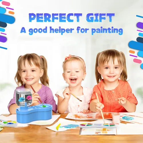 Miniatura 2 de Limpiadores de pinceles, con paleta de pintura y soporte para pinceles para acuarela/óleo, acrílico y pinturas a base de agua, estación de pintura