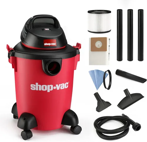Shop-Vac Aspiradora en seco y húmedo de 6 galones 3.0 de potencia máxima, 3 en 1, con filtros, accesorios, ideal para el hogar, trabajo, garaje,