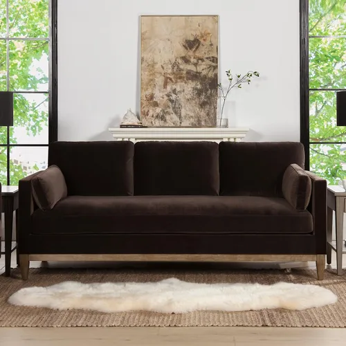 Miniatura 2 de Jennifer Taylor Home - Sofá Knox de 84 pulgadas, terciopelo de alto rendimiento estilo Modern Farmhouse para sala de estar Terciopelo de rendimiento