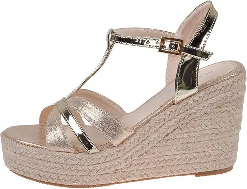 Miniatura 2 de Sandalias de tacón de cuña elegantes para mujer, tacón con correa en T