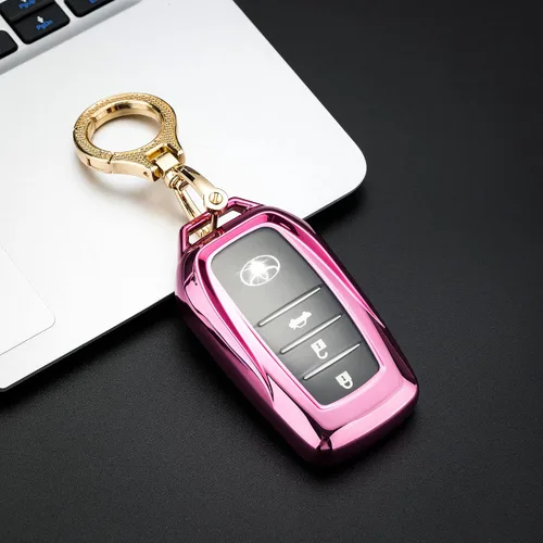 Miniatura 6 de Funda para llavero RAV4 Prime 2021, TPU suave compatible con Toyota Venza, Land Cruiser 2019, prado, Hilux, Fortuner, cubierta de corona (rosa)