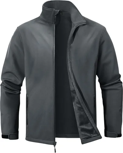 Miniatura 10 de ZITY Chaqueta Softshell Ligera para Hombre con Forro Polar Impermeable Chaqueta de Lluvia con Cremallera Carcasa Suave Cortavientos Rompevientos