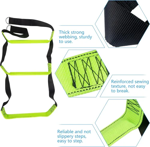 Miniatura 3 de itayak Escalera de cuerda para lancha de 3 escalones, escalera plegable de cuerda de escalada al aire libre para barco inflable, pontón, velero