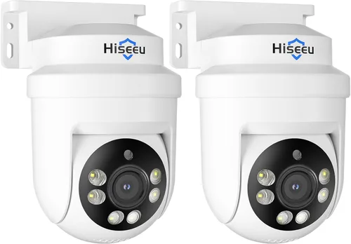 Hiseeu PTZ - Cámaras de seguridad domo HD-TVI de 5 MP con panorámica de 355°, inclinación de 90°, visión nocturna IR de 100 pies, cámara de