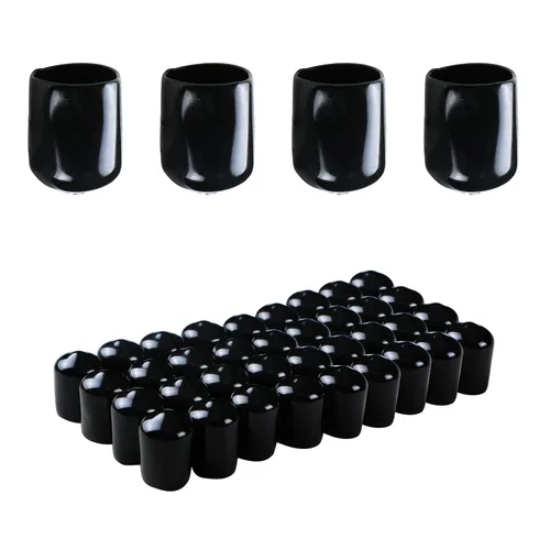 Miniatura 25 de Cubierta de tapa de extremo redondo de goma 0.08 pulgadas (0.079 in), protectores de rosca de tornillo de PVC flexible de tubería de tubería