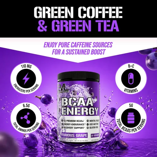 Miniatura 2 de EVL BCAAs Polvo de Aminoácidos - Polvo de Energía BCAA Pre Entrenamiento para Recuperación Muscular, Crecimiento Delgado y Resistencia - Bebida