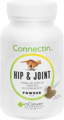 InClover Connectin Suplemento natural para cadera y articulaciones para gatos con glucosamina, condroitina y ácido hialurónico, polvo para la