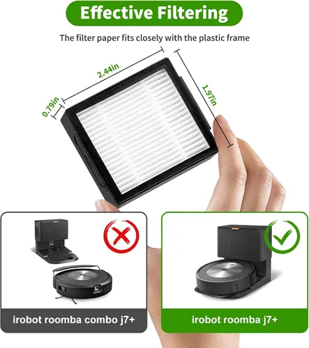 Miniatura 3 de Accesorios de repuesto para aspiradora irobot Roomba i1+ i7 i7+ i3+ i4+ i6+ i8+ J7+ Plus I & J Plus series Incluye 4 cepillos rodantes, 8 filtros, 8