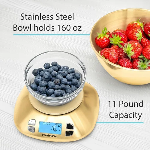 Miniatura 2 de The Display Guys - Báscula digital de cocina de acero inoxidable con cuenco para laboratorio de café y alimentos, pantalla LCD, gramos, libras