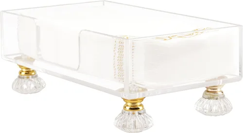 Miniatura 8 de LUVCOSY - Servilletero acrílico con pies, toallero acrílico para invitados, bandeja de almacenamiento de toallas de mano transparente, diseño único