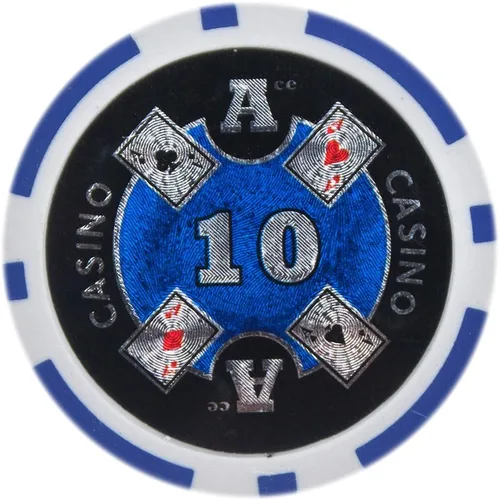 Miniatura 9 de Brybelly Ace Casino Poker Chip - Compuesto de arcilla pesada de 0.49 oz, paquete de 50 $10000 naranja
