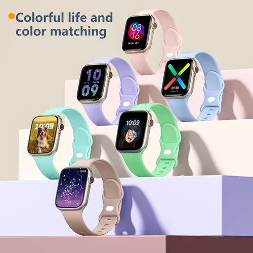 Miniatura 3 de DaQin - Paquete de 8 correas deportivas compatibles con Apple Watch de 38, 40, 41, 42, 44, 45, 46 y 49 mm, correa impermeable de silicona suave