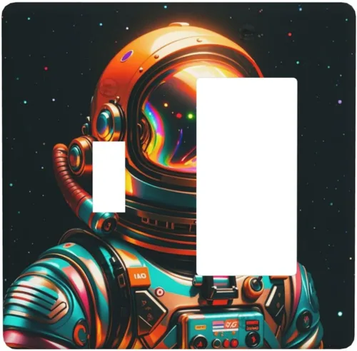 Miniatura 88 de Cubiertas decorativas para interruptor de luz de astronauta, placa de pared en blanco, placa frontal eléctrica para interruptor de baño, dormitorio