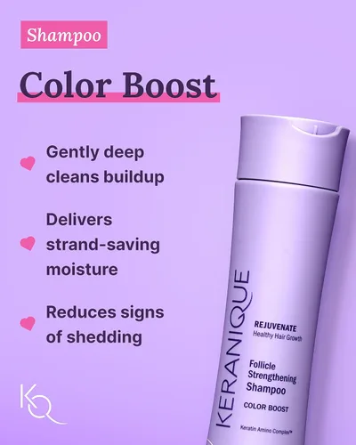 Miniatura 3 de Keranique Juego de champú y acondicionador tratado con suero para el cabello folículo potenciador - Juego de refuerzo de color enriquecido