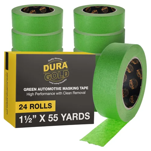Miniatura 13 de Dura-Gold Cinta adhesiva verde automotriz de 1 pulgada (0.945 in x 55 yardas), 3 rollos – Premium alto rendimiento, resistente al calor – Pintura