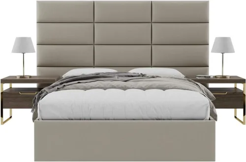 Miniatura 32 de Vänt - Paneles tapizados de cabecera para montar en la pared, diseño Isabelle, 60 x 23 pulgadas, configuración de 4 paneles individuales, Cuero