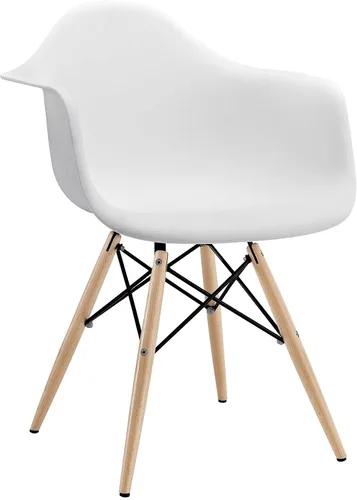 Miniatura 11 de Modway Sillas laterales piramidales con patas de madera natural en negro - Juego de 4