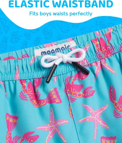 Miniatura 5 de maamgic Traje de baño para niños con forro de compresión, elástico en 4 direcciones, secado rápido, pantalones cortos de natación para niños pequeños