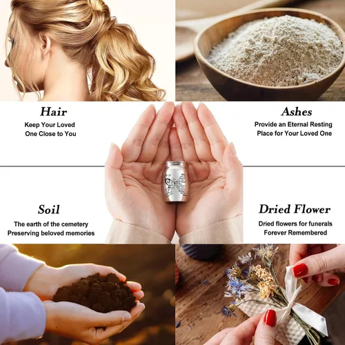 Miniatura 5 de Dletay Urnas pequeñas para cenizas humanas, recuerdo de 1.6 pulgadas, de acero inoxidable, mini urna conmemorativa de mariposa para mujeres y hombres