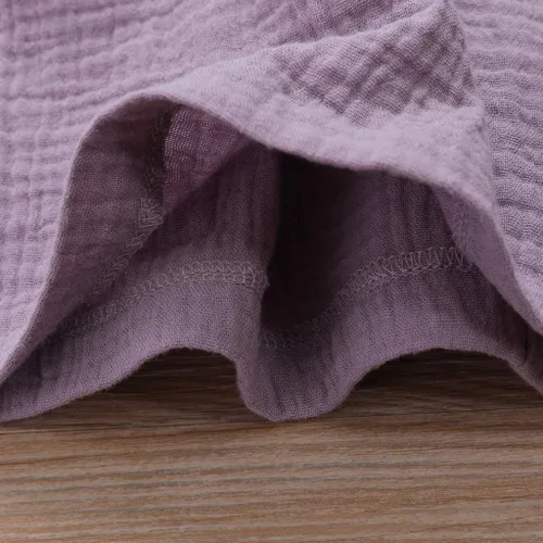 Miniatura 3 de Simple Frock - Vestido casual de lino con volantes para bebés y niñas pequeñas, ropa para niños, falda sólida, vestido de verano para niñas 4t