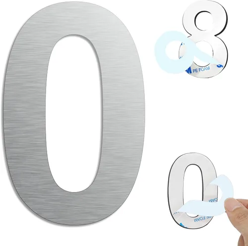 Miniatura 26 de Números de casa autoadhesivos – Números de puerta de acero inoxidable de 6 pulgadas para exteriores – Número de casa grande y moderno, número