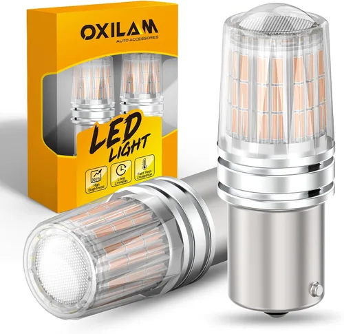 Miniatura 17 de OXILAM - Bombilla de luz LED para señal de giro BA15S 1156, CANBUS sin errores, 2200K, amarillo ámbar, 2800 LM, para 7506, 1156A, 1003, 1141, P21W