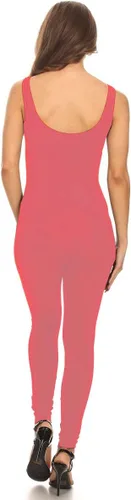 Miniatura 2 de Mono de algodón elastizado para mujer, sin mangas, cuello en V, mono elastizado enterizo, body(y más)