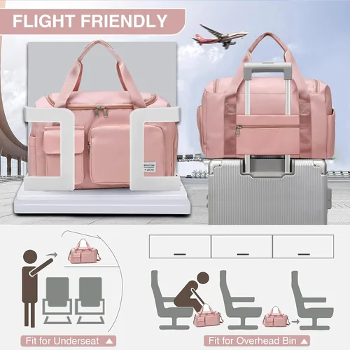 Miniatura 291 de Pequeña bolsa de gimnasio para mujer, bolsa de viaje con compartimento para zapatos