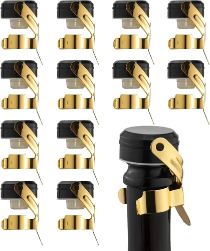 Miniatura 14 de WOTOR Tapones para botella de vino y champán de acero inoxidable con silicona de grado alimenticio, a prueba de fugas, se mantienen frescos, Negro