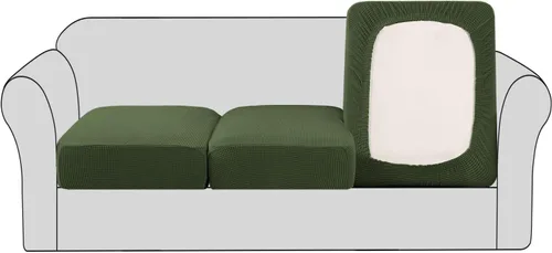 Miniatura 9 de H.VERSAILTEX - Fundas elásticas para cojín de sofá individual, fundas de asiento para silla de sofá, protector de cojín con tejido jacquard de sarga