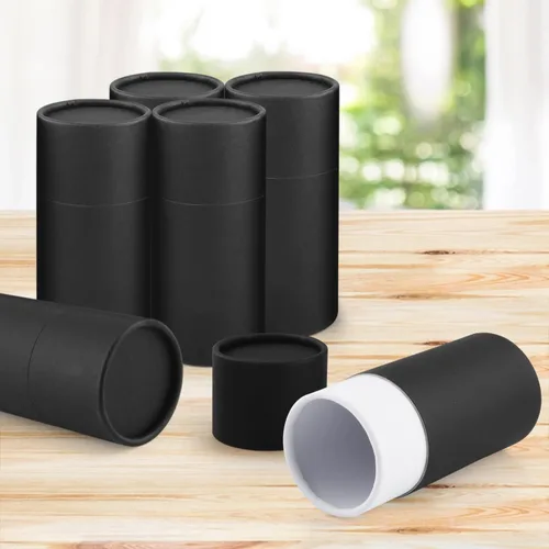 Miniatura 5 de Tarro de papel Kraft de 3.4 fl oz/3.4 onzas, cajas de cartón vacías redondas, envase de tubo de embalaje de cartón con tapa para manualidades, té
