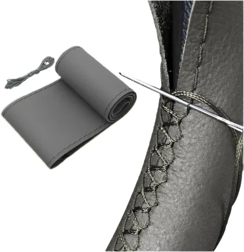 Miniatura 10 de AUTOXBERT Funda de volante de 38 cm/15 pulgadas de piel con costura, funda de volante transpirable y antideslizante para Nissan Qashqai Toyota Camry
