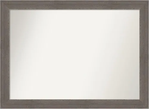 Miniatura 494 de Amanti Art Espejo de pared personalizado no biselado (24.5 x 24.5 pulgadas), marco gris marrón alta, varios tamaños personalizados, espejo de baño