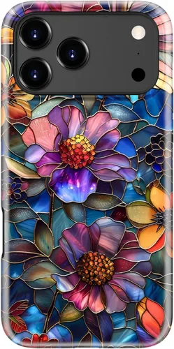Miniatura 89 de Funda para iPhone 12 Mini, compatible con carga inalámbrica, protección de doble capa con elegante diseño de flores silvestres, silicona suave +