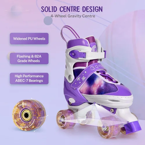 Miniatura 3 de Gonex Patines de ruedas para niñas, niños y mujeres con todas las ruedas iluminadas, patines ajustables para principiantes, niños pequeños