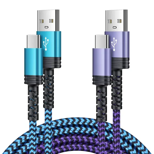 Cable USB tipo C de 3 pies, paquete de 2 cables de carga rápida Android USB C, cable de teléfono para Samsung Galaxy S26/S25/S24/S23/S22/A54/A23/S21