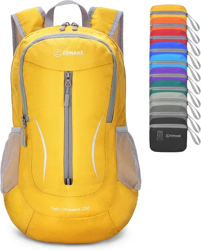 Miniatura 26 de ZOMAKE Mochila plegable ultraligera de 25 litros, mochila de senderismo plegable resistente al agua, pequeña mochila plegable para viajes