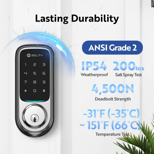 Miniatura 9 de Solity Cerradura digital inteligente sin concentrador, diseñada en Corea, entrada sin llave, Wi-Fi, control remoto, teclado de pantalla táctil