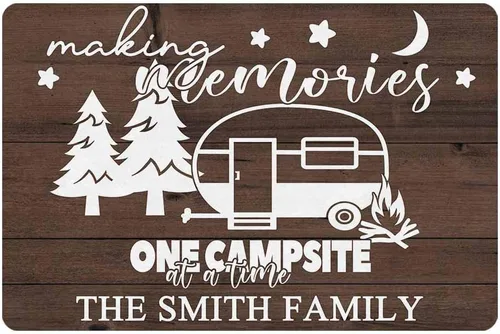 Miniatura 8 de Tapete personalizado para cámper de 24 x 16 pulgadas, para interior y exterior, con bienvenida a nuestro campamento, decoración personalizada