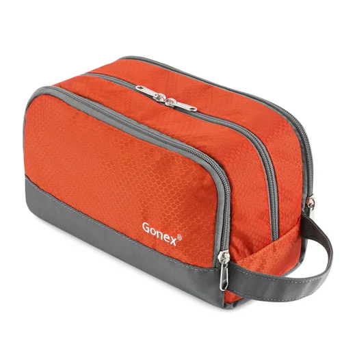 Miniatura 10 de Gonex Neceser de viaje de nailon, bolsa de afeitado, organizador de artículos de tocador, Verde