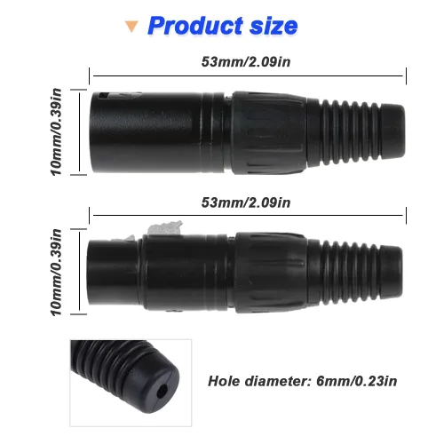 Miniatura 2 de Conectores XLR hembra de 4 pines y conectores XLR macho de 4 pines, conector XLR macho hembra de 4 pines para altavoz, micrófono, cámara
